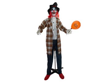 EUROPALMS Halloween Figuur Clown Hatty 185cm Licht Geluid En, Nieuw