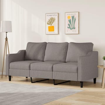 vidaXL Driezitsbank / zetel 180 cm stof taupe, Huis en Inrichting, Verzenden, Nieuw