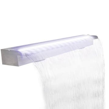 vidaXL Zwembadwaterval met LED-verlichting 110 cm roestvrij, Verzenden, Nieuw
