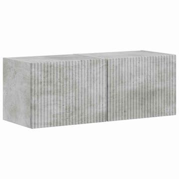 vidaXL TV Wandkast 2 st Betongrijs Bewerkt hout, Verzenden
