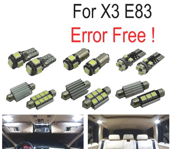 KIT 16 AMPOULES LED INTÉRIEUR POUR BMW X3 E83 04-10, Auto-onderdelen, Verlichting, Verzenden