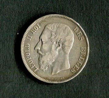 België. Leopold II. 5 Francs 1868 (Zonder minimumprijs)