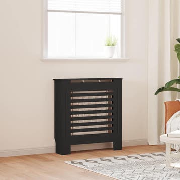 vidaXL Radiatorombouw 78 cm MDF zwart, Verzenden, Nieuw
