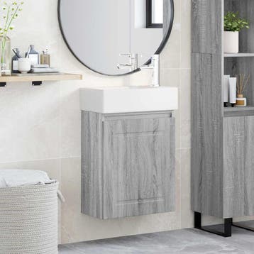 vidaXL Badkamermeubel met kraan Grijs Sonoma 45,5 x 22,5 x, Verzenden, Nieuw