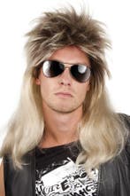 Rocker Pruik Blond Matje Mullet Metal Glamrock Eighties 80s, Ophalen of Verzenden, Nieuw
