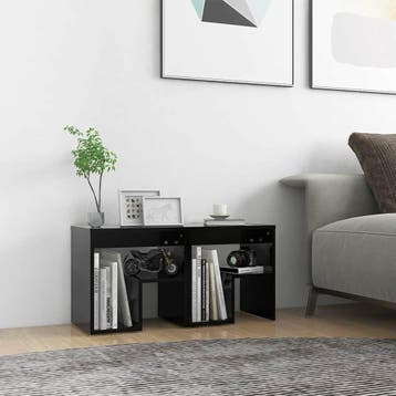 vidaXL Nachtkastjes 2 st 40x30x40 cm bewerkt hout zwart, Maison & Meubles, Verzenden