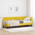 vidaXL Hoekbedframe met Matras met hoofdeinde 2 pcs Geel, Verzenden