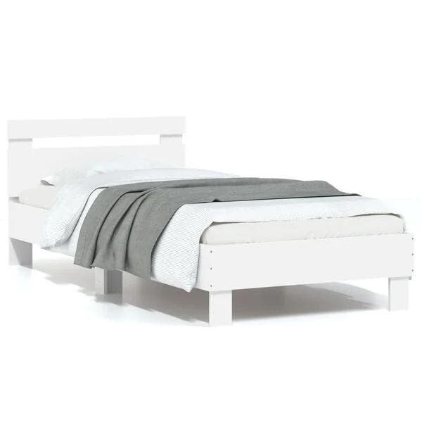 Wit Bedframe 90x200 | Retour Deal | Knaller!, Maison & Meubles, Chambre à coucher | Lits, Envoi