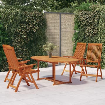 vidaXL 5-delige Tuinset massief eucalyptushout, Verzenden, Nieuw, Tuinset