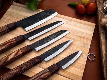 Keukenmes - Kitchen knife set - 714 - Staal, Hout,