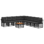vidaXL Buiten bank set 10 pcs Zwart en Donker Grijs, Tuin en Terras, Verzenden, Nieuw