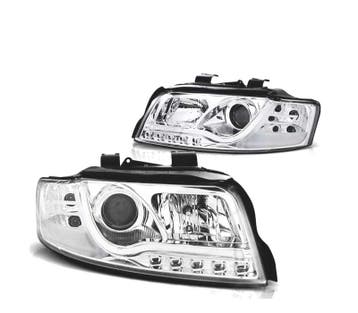 Phares Pour Audi A4 00-04 Daylight Drl Chromé, Verzenden