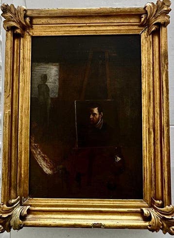 Annibale Carracci (after), Naar - Autoritratto al cavalletto