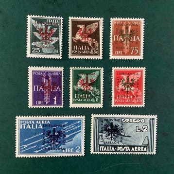 Duitse Rijk 1944 - Laibach : zegels van Italië met opdruk -