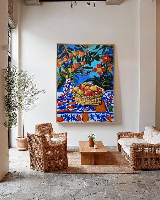 E. García - Cesta de mangos XL, Antiquités & Art, Art | Peinture | Moderne