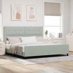 vidaXL Boxspring bed met hoofdeinde Lichtgrijs 200 x 200 cm, Verzenden, Nieuw