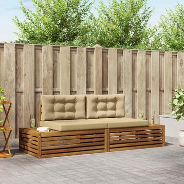 vidaXL Buiten bank set Natuurlijk en Beige 203,5 x 83 x 73, Verzenden