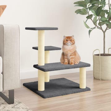 vidaXL Kattenmeubel met sisal krabpalen 61 cm donkergrijs, Dieren en Toebehoren, Verzenden, Nieuw