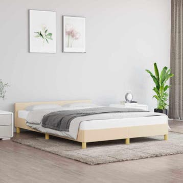 vidaXL Bedframe zonder matras stof crèmekleurig 140x200 cm, Verzenden, Nieuw