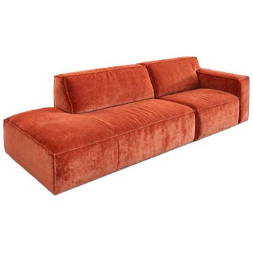 Ribstof Bankstel Ottomaan + Arm - Modulaire zetel, Verzenden