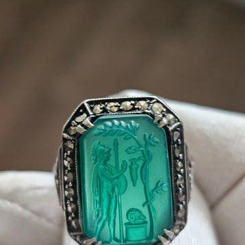 Zonder minimumprijs - Ring Zilver, Art Deco Grand, Nieuw