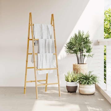 vidaXL Dubbele handdoekenladder met 5 tredes 50x160 cm, Maison & Meubles, Salle de bain | Linge de bain & Accessoires, Verzenden