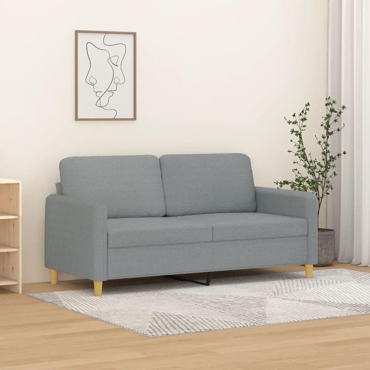 vidaXL Tweezitsbank / zetel 140 cm stof lichtgrijs, Huis en Inrichting, Zetels | Zetels, Nieuw, Verzenden