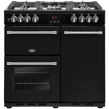 Belling 90DFT Gas Fornuis 90 cm - Zwart RVS, Elektronische apparatuur, Ophalen of Verzenden, Nieuw