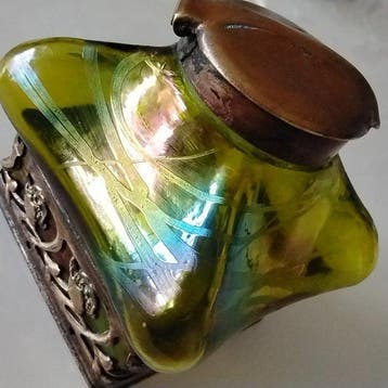 Antikes Jugendstil Tintenfass /Böhmen/ Wilhelm Kralik &, Antiek en Kunst