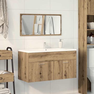 vidaXL Badkamerkast met spiegel bewerkt hout artisanaal, Verzenden, Nieuw