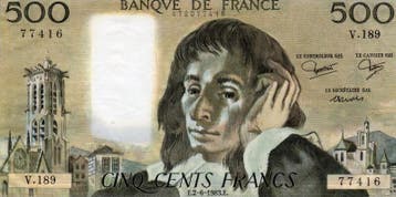 France Pick 156 500 Francs Pascal 02/06/1983 V 189, Verzenden, België