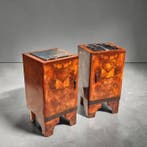 Table de chevet (2) - Portoro, Ronce de noyer - Déco Marmo