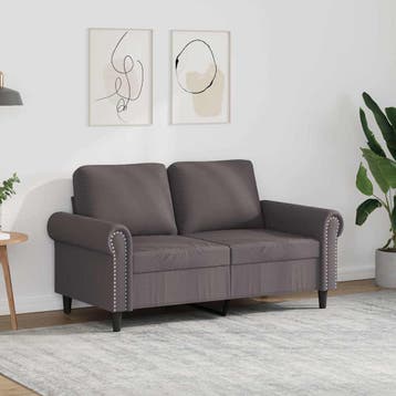 vidaXL Tweezitsbank / zetel 120 cm kunstleer grijs, Maison & Meubles, Canapés | Salons, Verzenden