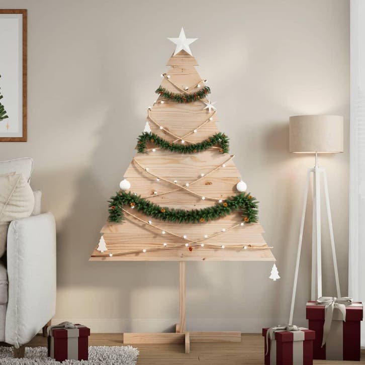 vidaXL Kerstdecoratie kerstboom 150 cm massief hout, Diversen, Kerst, Nieuw, Verzenden