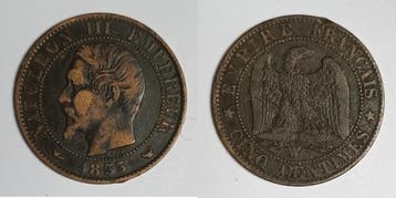 5 Centimes France Gadoury 152 Cinq Centimes 1855 W Lille..., Verzenden, België