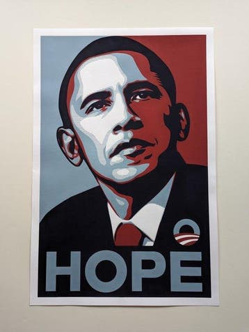 Shepard Fairey (OBEY) (1970) - Obama HOPE + PROGRESS + Yes