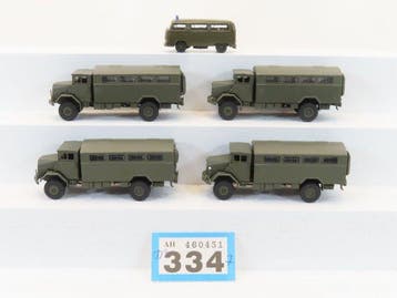 Schuco 1:87 - Modeltreinvoertuigen (5) - 5 Leger voertuigen, Hobby en Vrije tijd, Nieuw