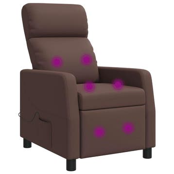 vidaXL Massage Relaxstoel Bruin Kunstleer, Maison & Meubles, Fauteuils, Verzenden