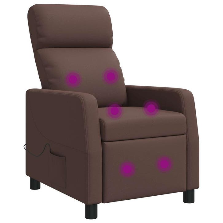 vidaXL Massage Relaxstoel Bruin Kunstleer, Maison & Meubles, Fauteuils, Envoi