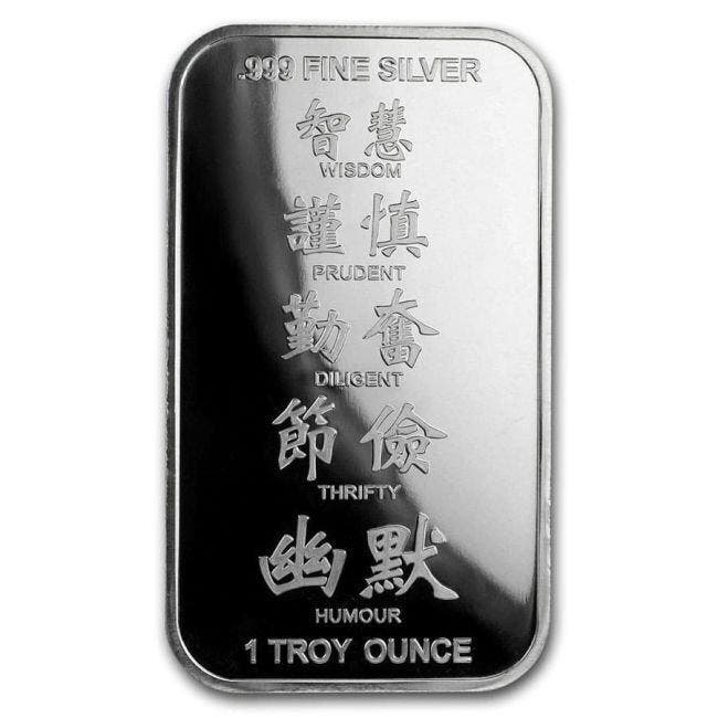 1 Troy Ounce - Zilver .999 - 2020 1 oz APMEX Lunar Year of, Postzegels en Munten, Edelmetalen en Baren