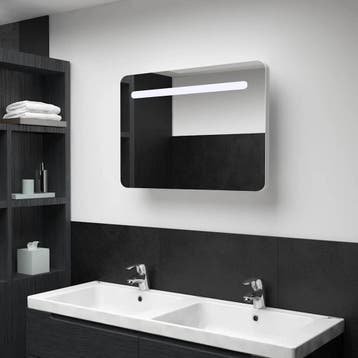 vidaXL Badkamerkast met spiegel LED 80x9,5x55 cm, Verzenden, Nieuw