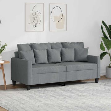 vidaXL Tweezitsbank / zetel 140 cm stof lichtgrijs, Verzenden