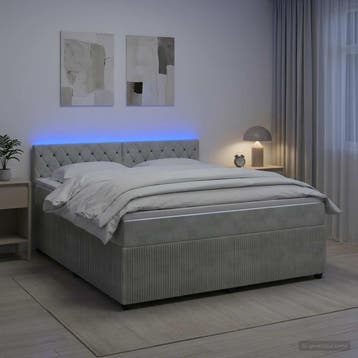 vidaXL Boxspringbed met matras Lichtgrijs 140 x 190 cm, Verzenden, Nieuw