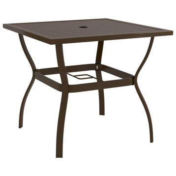 vidaXL Tuintafel 81,5x81,5x72 cm staal bruin, Tuin en Terras, Verzenden, Nieuw