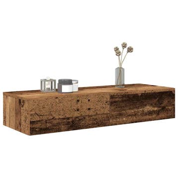 vidaXL Wandschap met lades 100x36x19 cm bewerkt hout oud, Huis en Inrichting, Verzenden, Nieuw