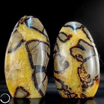 Natuurlijke septariet-calcietset – Twee unieke Vrije vormen