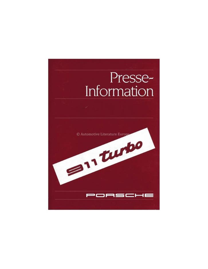 1990 PORSCHE 968 911 TURBO PERSMAP ENGELS, Livres, Autos | Brochures & Magazines, Enlèvement ou Envoi