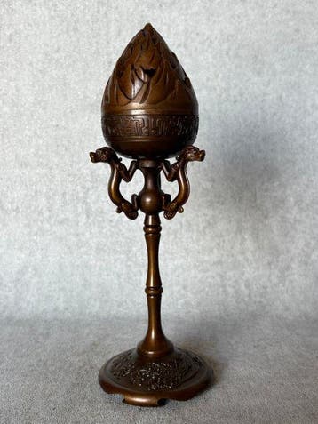 Brûleur dencens - Bronze - Lotus, dragons et phénix