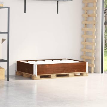 vidaXL Palletopzetrand 120x80 cm massief grenenhout bruin, Verzenden
