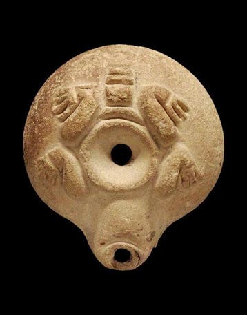 Égypte ancienne Lampe à huile égyptienne grenouille en
